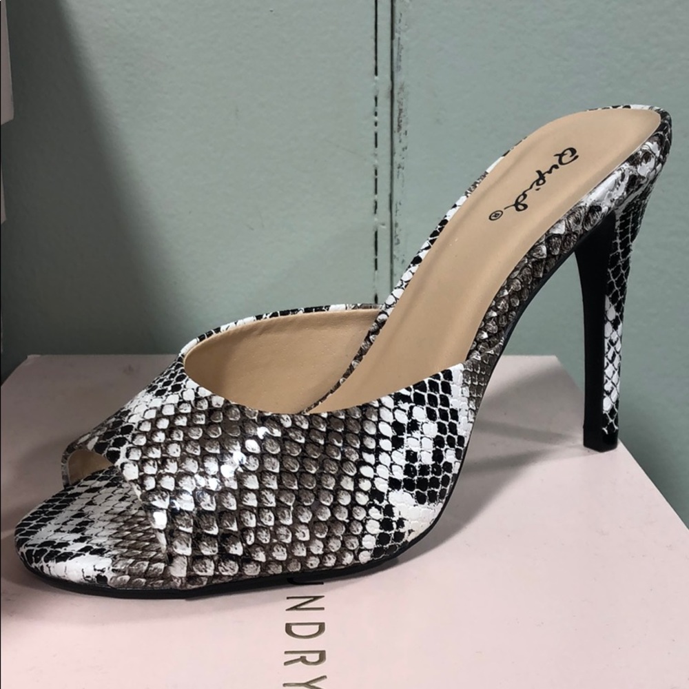 Qupid  Snake Print Heel